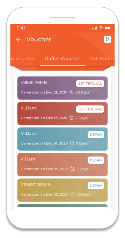 Melihat Voucher Internet