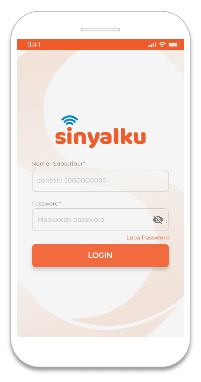 Login menggunakan Nomor Subscriber